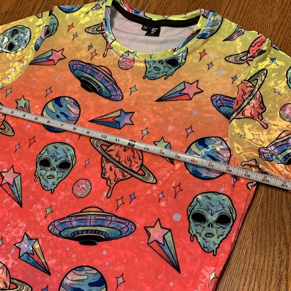 Electro Threads Alien Drip Crushed Velvet Tee M - Picture 8 of 8